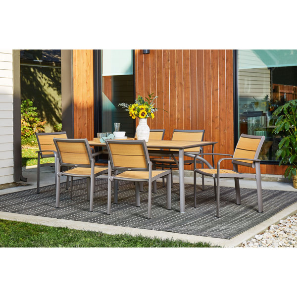 Winston Harper 7 Piece Dining Set (2 Dining Chair, 4 Armless Chairs, 34" x 66" Dining Table